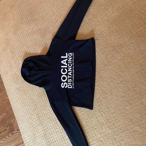 SHEIN Black cropped social distancing sweatshirt